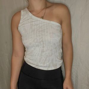 American Eagle one shoulder tie die tank top